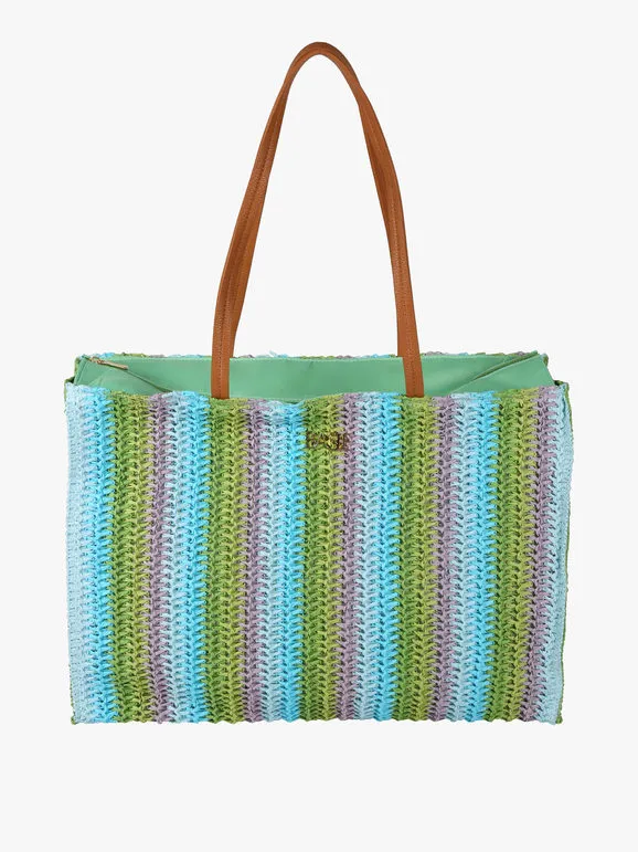 Basile Bolso de playa de paja de colores