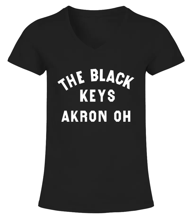 Black Keys Merch Akron Oh T Shirt Camiseta cuello pico Mujer
