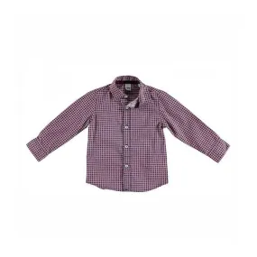 Camisa manga larga niño azul marino y circulos rojos
