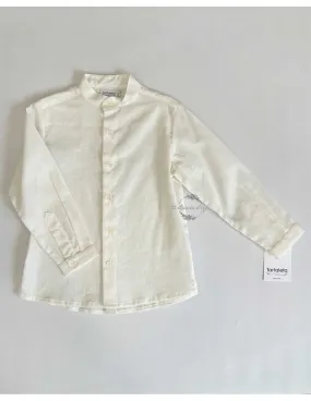 Camisa Niño Ceremonia Pekin Crudo Tartaleta Cuello Mao
