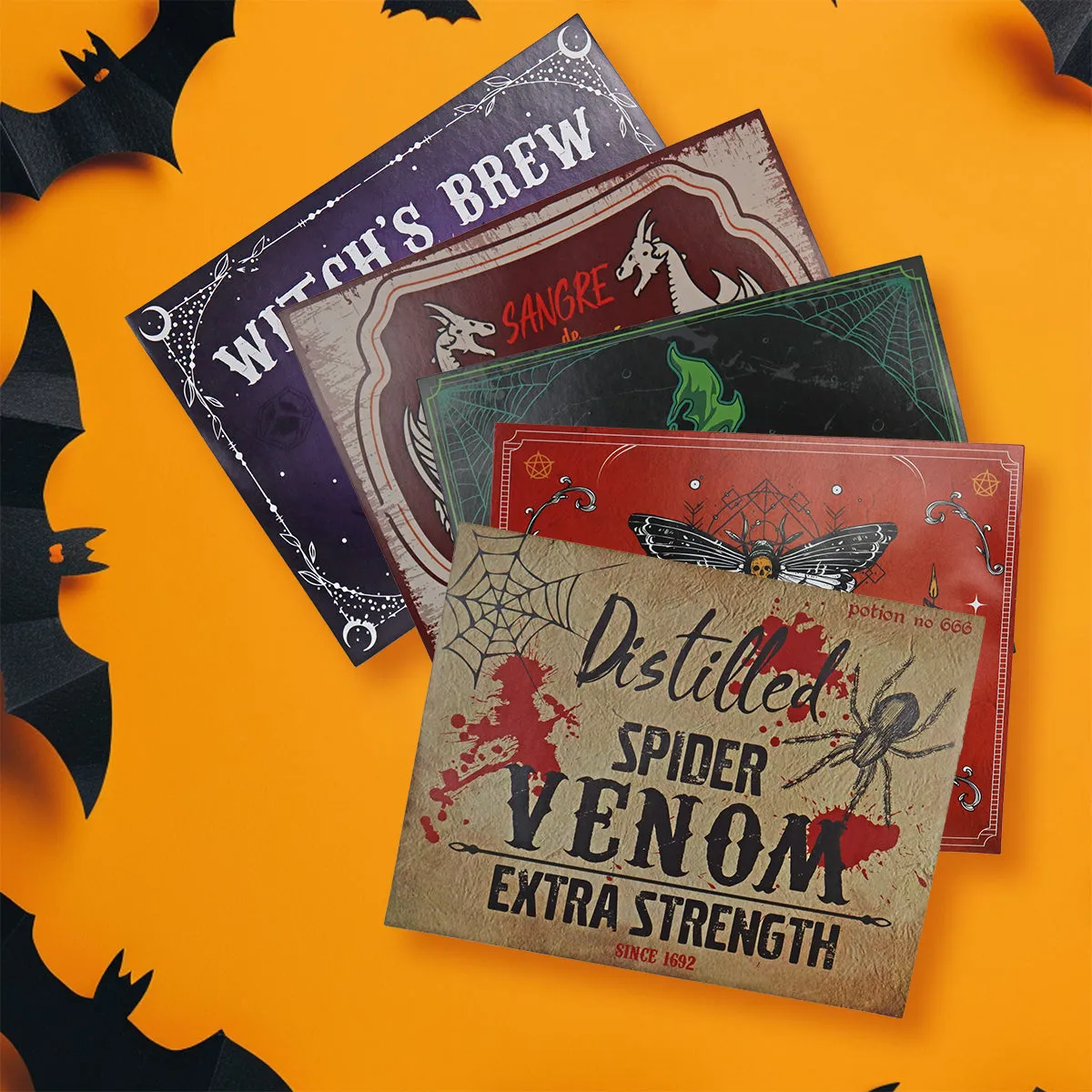 Etiquetas con Temática de Halloween para Botellas