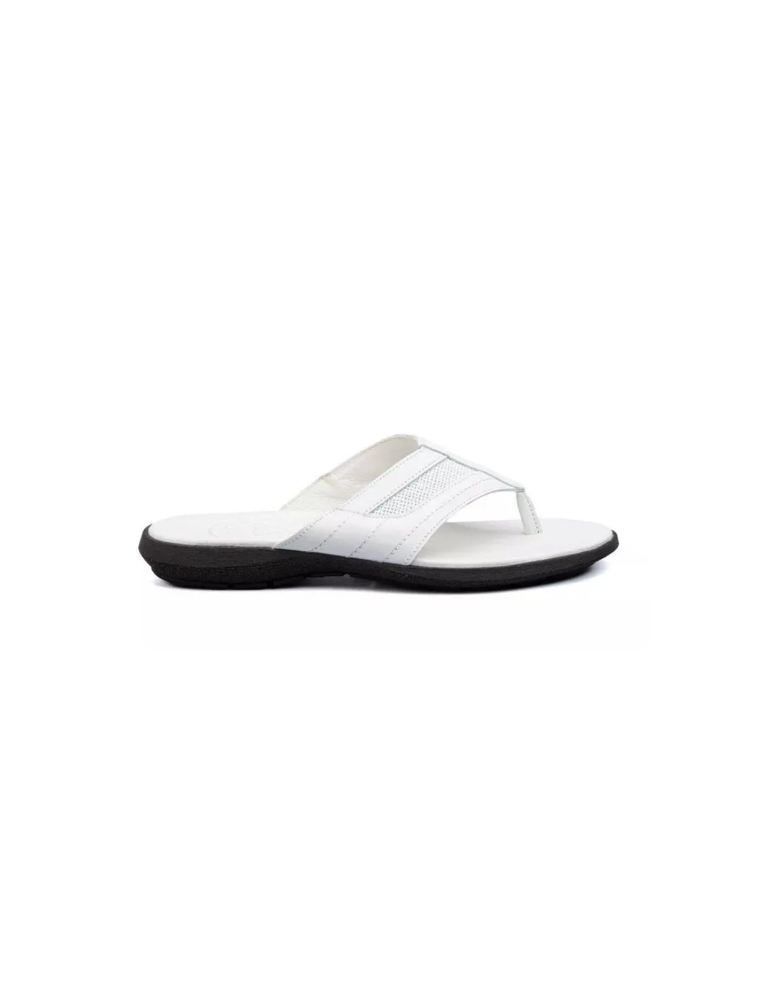 Sandalias Hombre Esclavas Piel Blanco