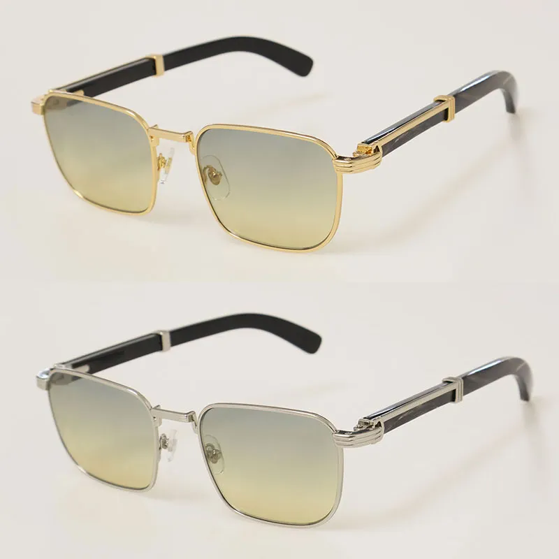 Venta de gafas de sol "Buffs" 0363S Gafas originales de cuerno de búfalo dorado y negro para hombre y mujer, CUERNO DE